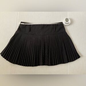 Chic Black Pinstripe A-Line Skirt